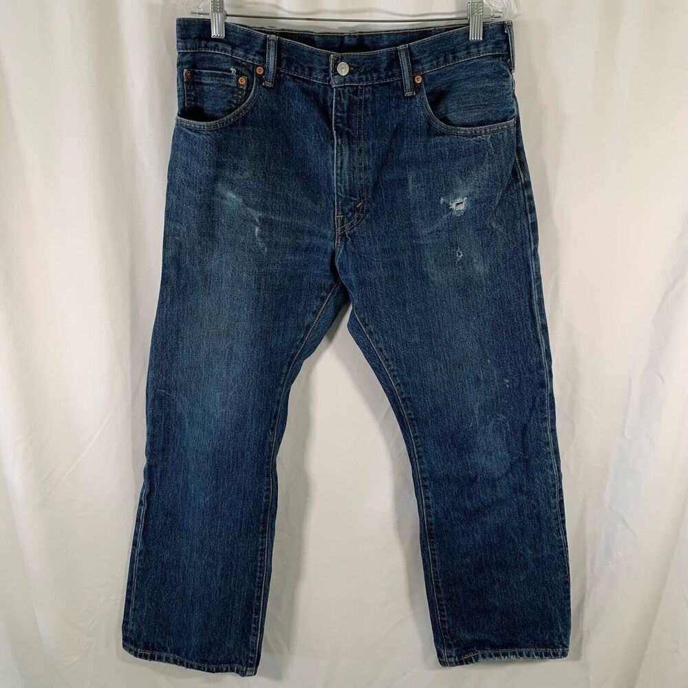 Levis 517 Jeans Men's 36x30 Medium Wash Denim Button Zip 100% Cotton
